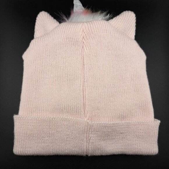Unicorn Beanie Hat Girls OS Good Condition - Picture 4 of 5